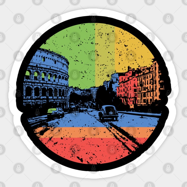 Vintage Rome Cityscape – Retro Italian Landmark Art Sticker by TuncGK